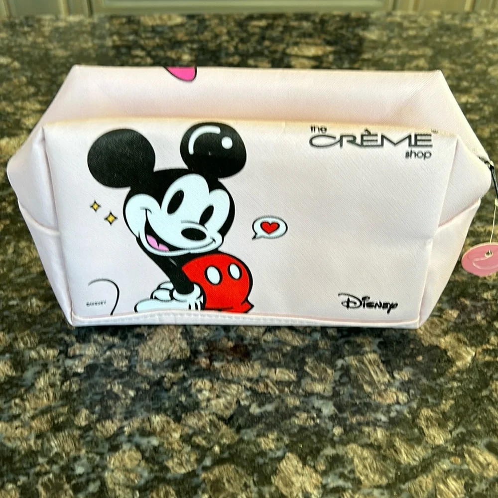 THE CREME SHOP MICKEY & MINNIE COSMETIC BAG NWT
